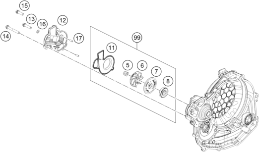 POMPE A EAU POUR 450 EXC-F 2024 (EU)