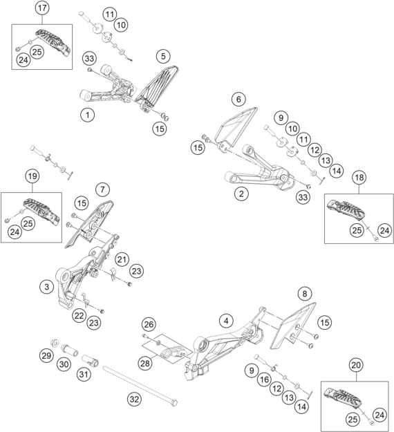 REPOSE PIEDS POUR RC 200 BLACK ABS - B.D. 2022 (EU)