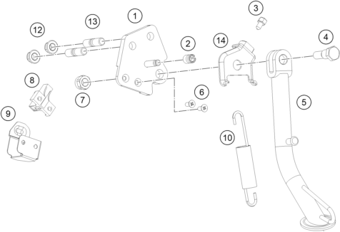 BEQUILLE LATERALE BEQUILLE CENTRALE POUR RC 390 BLUE BD 2023