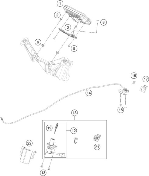 INSTRUMENTS SYSTEME DE VERROUILLAGE POUR RC 125 GP ORANGE - B.D. 2023 (EU)