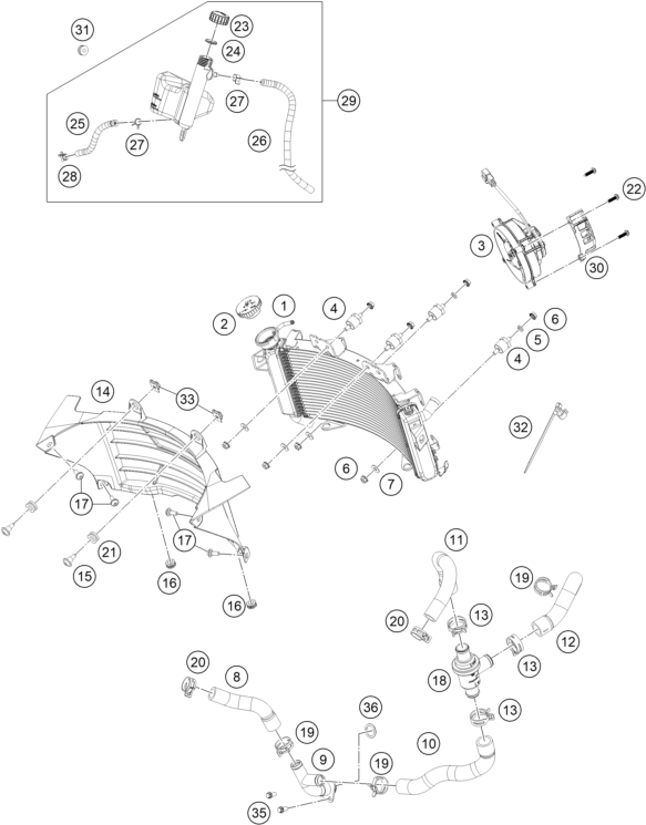 SYSTEME DE REFROIDISSEMENT POUR RC 125 BLACK BD 2022