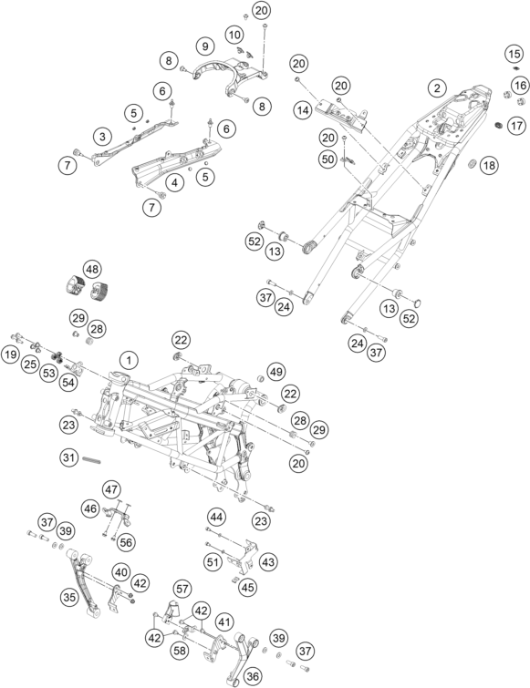 CADRE POUR RC 390 ORANGE - B.D. 2022