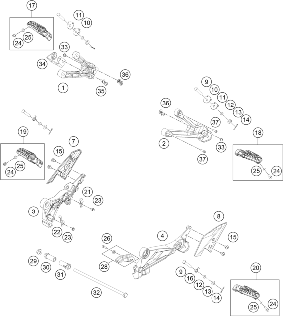 REPOSE PIEDS POUR RC 390 BLUE NHD BD 2023 EU