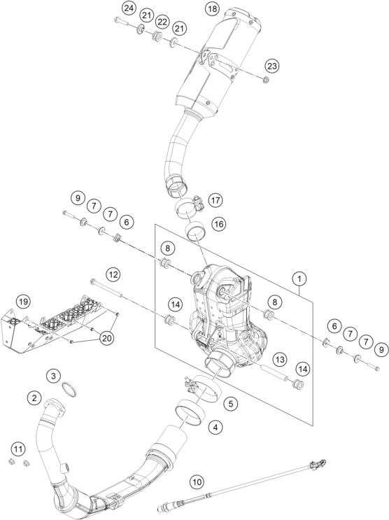 SYSTEME DECHAPPEMENT POUR RC 390 GP ORANGE - B.D. 2023 (EU)