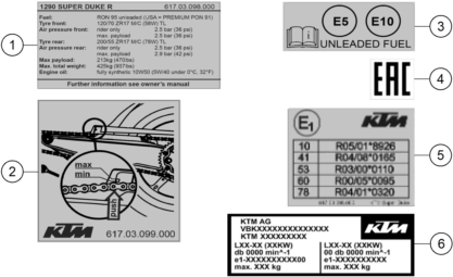 TECHNIC INFORMATION STICKER POUR BRABUS 1300 R BLACK GOLD 2023 EU