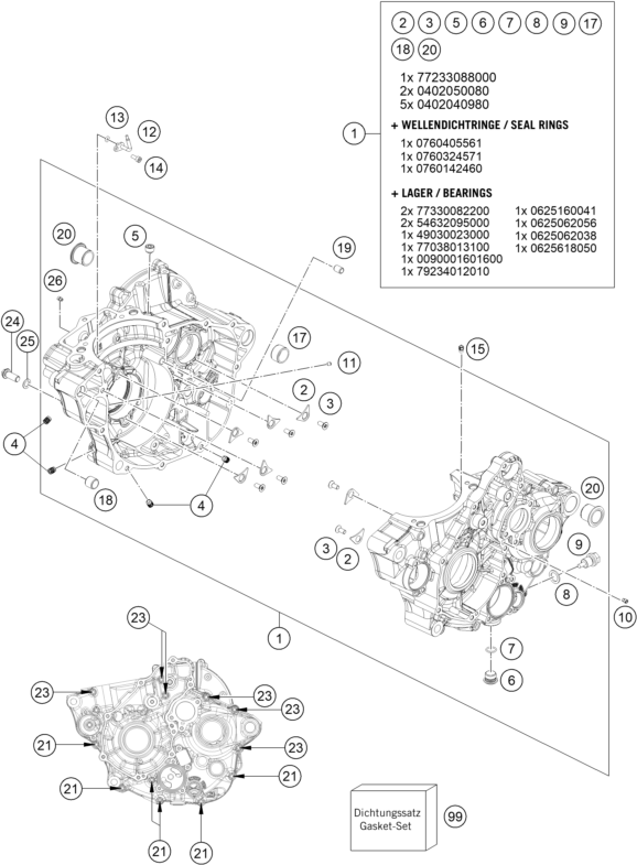 CARTER MOTEUR POUR 350 EXC F 2024 EU