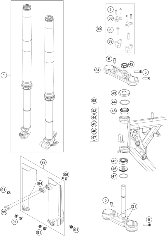 FOURCHE TELESCOPIQUE TE DE FOURCHE POUR 65 SX 2023 (EU)