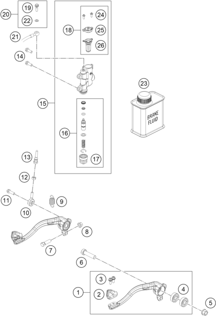 SYSTEME DE FREIN ARRIERE POUR 65 SX 2023 (EU)