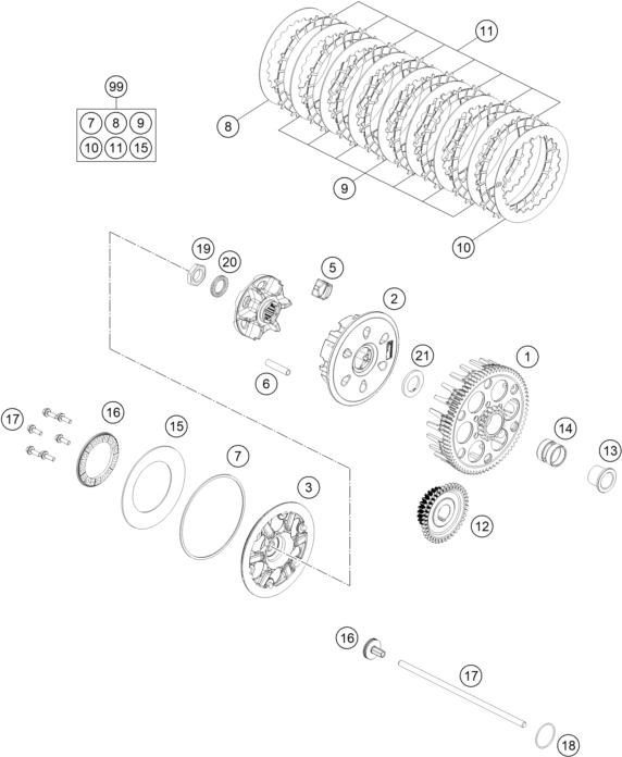 EMBRAYAGE POUR 250 EXC 2023 EU