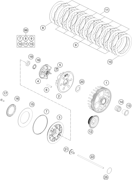 EMBRAYAGE POUR 300 EXC 2023 EU