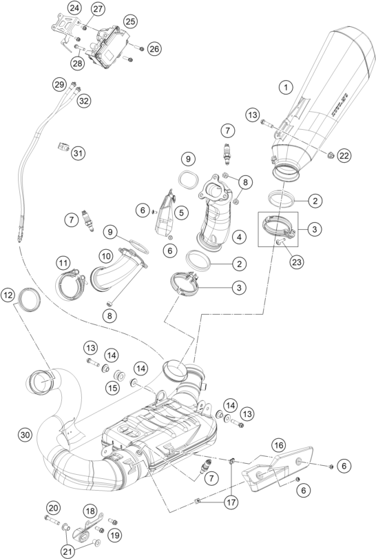 SYSTEME DECHAPPEMENT POUR 1290 SUPER DUKE R BLACK 2023 (EU)