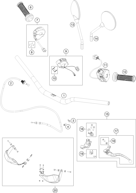 GUIDON ARMATURES POUR 890 ADVENTURE R 2023 EU