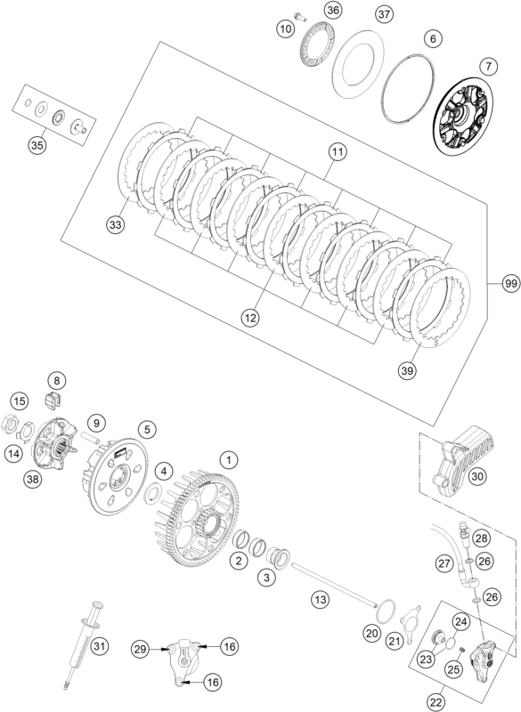 EMBRAYAGE POUR KTM 450 RALLY REPLICA 2023