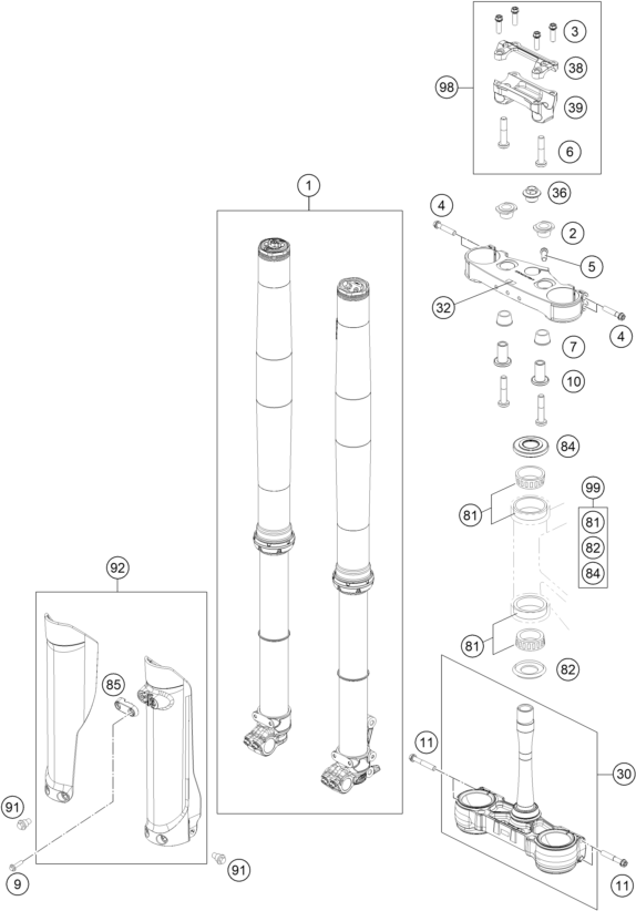 FOURCHE TELESCOPIQUE TE DE FOURCHE POUR 250 SX F 2024 EU