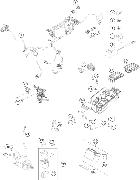 FAISCEAU DE CABLES POUR 125 SX 2024 (EU)