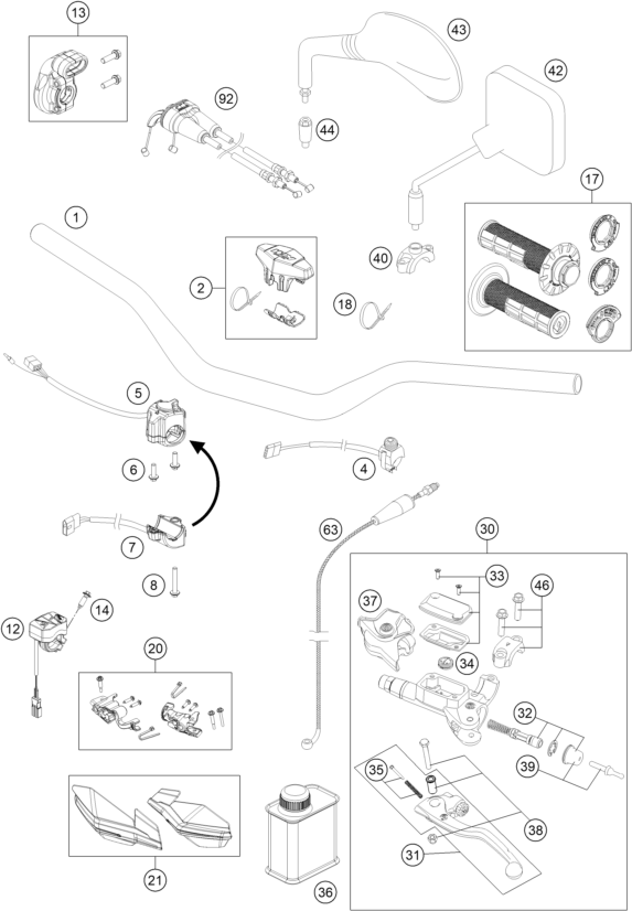 GUIDON ARMATURES POUR 350 EXC F SIX DAYS CKD 2023