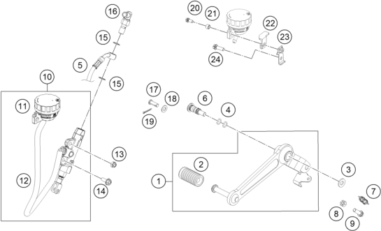 SYSTEME DE FREIN ARRIERE POUR 200 DUKE ORANGE W/O ABS - B.D. 2023 (EU)