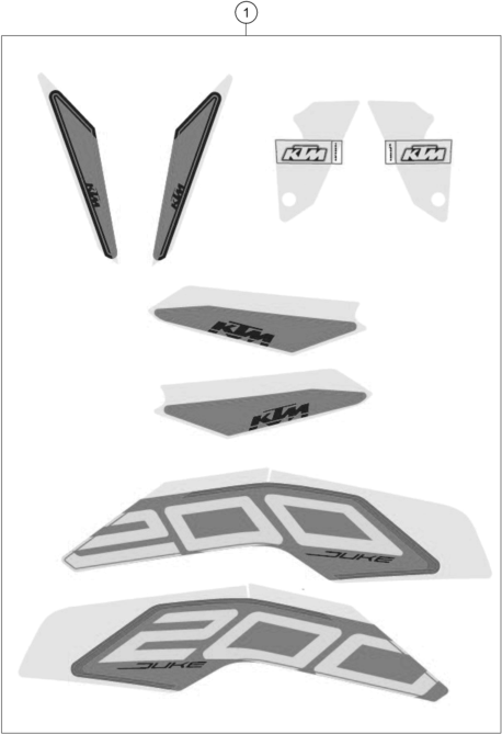 KIT DECO POUR 200 DUKE WHITE W/O ABS - B.D. 2023 (EU)