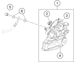 ETRIER DE FREIN ARRIERE POUR 200 DUKE ORANGE W/O ABS - B.D. 2023 (EU)