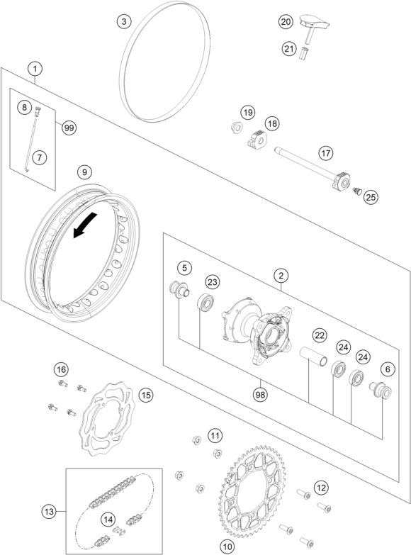 ROUE ARRIERE POUR SX E 3 2023 EU