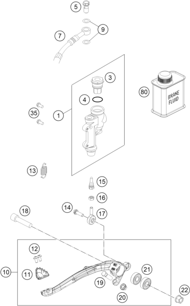 SYSTEME DE FREIN ARRIERE POUR 250 SX 2023 (EU)