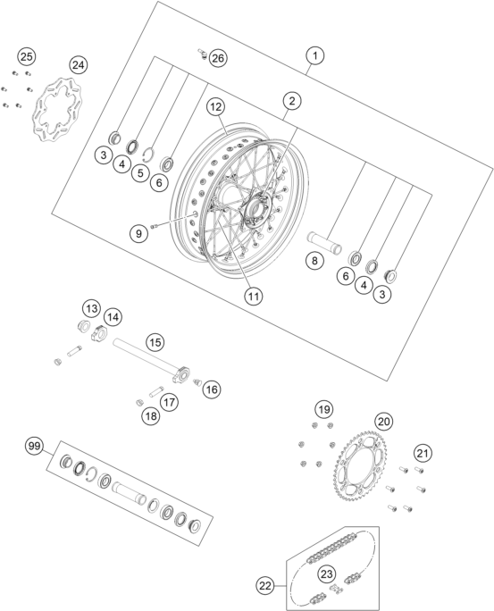 ROUE ARRIERE POUR 450 SMR 2023 EU