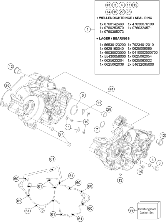 CARTER MOTEUR POUR 250 EXC 2024 EU