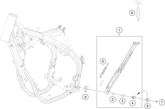 BEQUILLE LATERALE BEQUILLE CENTRALE POUR 125 XC W 2025 EU