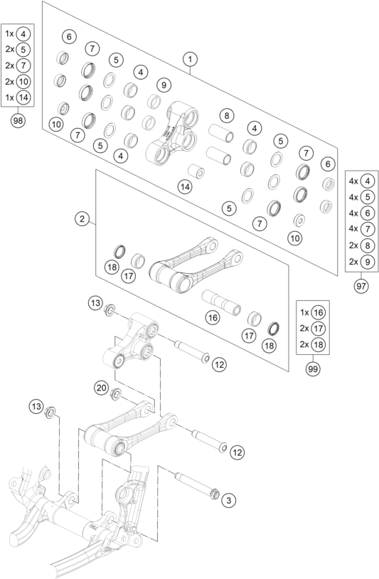 ARTICULATION DE LAMORTISSEUR PRO LEVER POUR 450 SMR 2024 EU