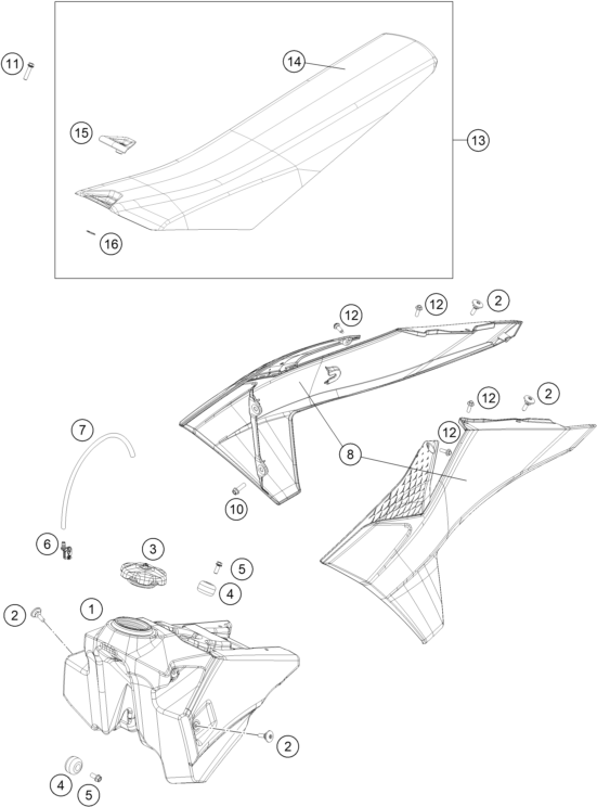 RESERVOIR SELLE POUR 125 SX 2023 EU