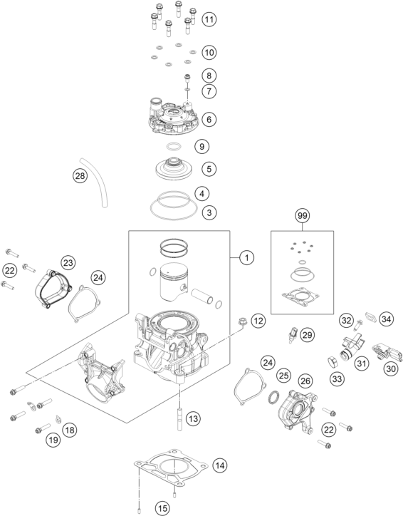 CYLINDRE CULASSE POUR 125 SX 2023 (EU)