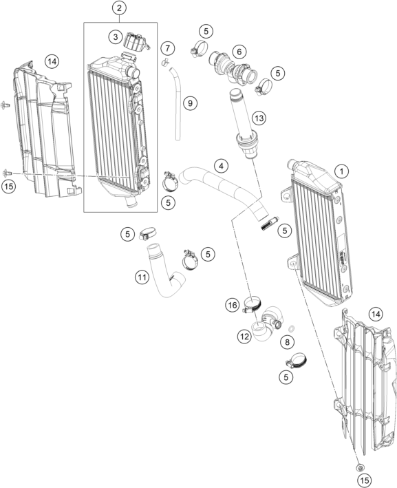 SYSTEME DE REFROIDISSEMENT POUR 125 SX 2023 (EU)