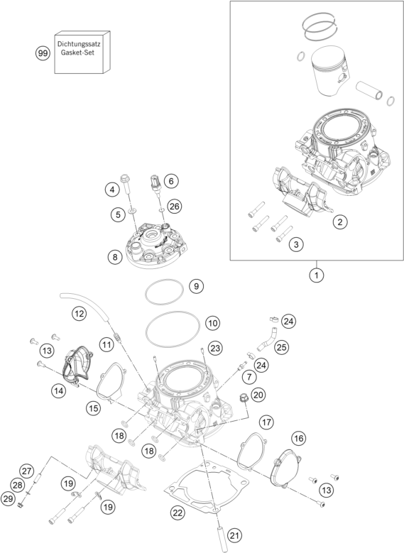 CYLINDRE CULASSE POUR 300 EXC 2023 (EU)