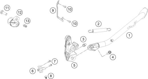 BEQUILLE LATERALE BEQUILLE CENTRALE POUR 790 ADVENTURE BLACK 2023 (EU)