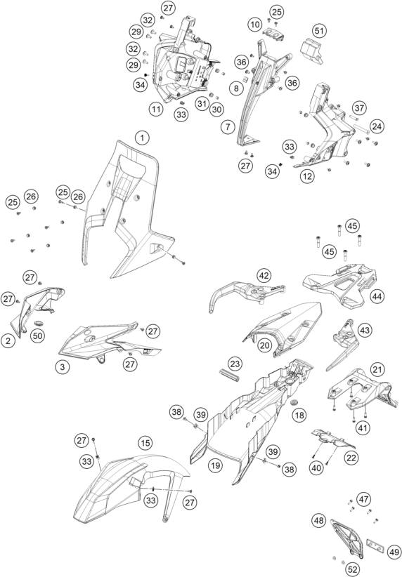 PLAQUE GARDE BOUE POUR 790 ADVENTURE WHITE DD 2024 EU