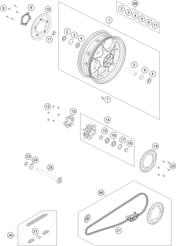 ROUE ARRIERE POUR 890 SMT 2023 EU