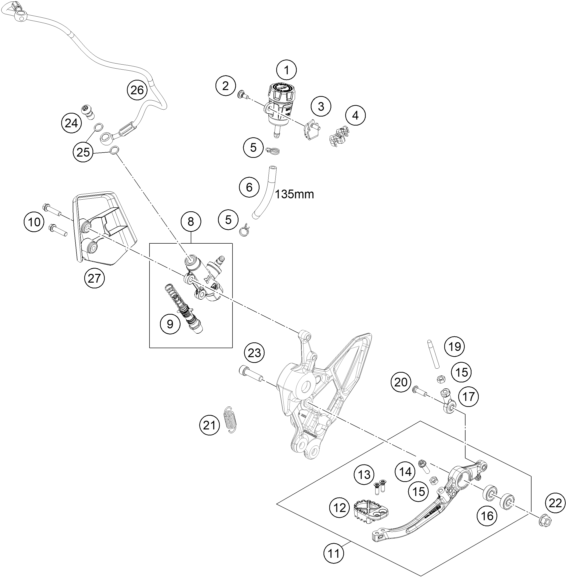 SYSTEME DE FREIN ARRIERE POUR 890 ADVENTURE BLACK 2024 EU