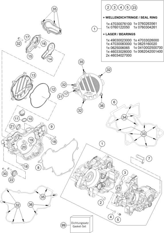 CARTER MOTEUR POUR 85 SX 1714 2024 EU