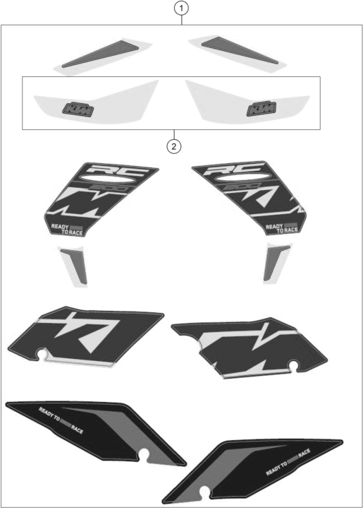 KIT DECO POUR RC 200 BLACK BD 2024 EU