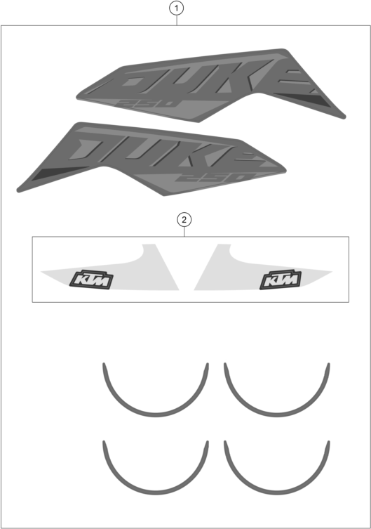 KIT DECO POUR 250 DUKE ORANGE BD 2024 EU