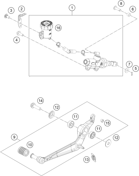 SYSTEME DE FREIN ARRIERE POUR 125 DUKE BLUE NHD BD 2024 EU