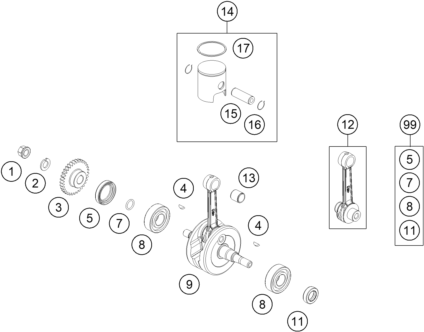 VILEBREQUIN PISTON POUR 50 SX 2024