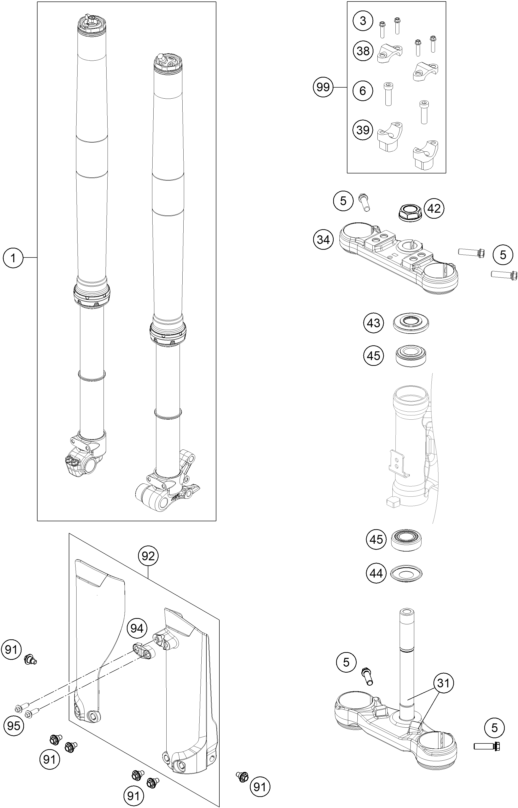 FOURCHE TELESCOPIQUE TE DE FOURCHE POUR 65 SX 2024