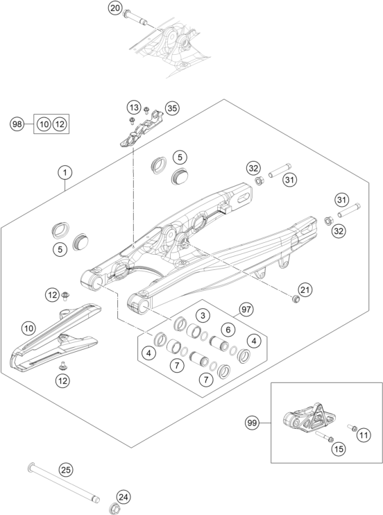 BRAS OSCILLANT POUR 65 SX 2024