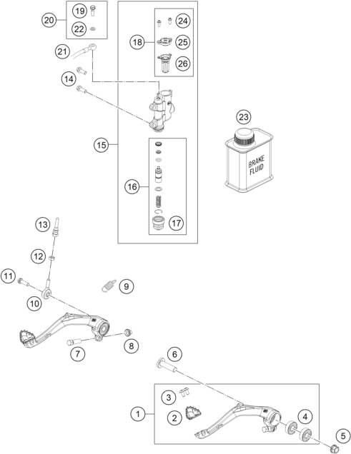 SYSTEME DE FREIN ARRIERE POUR 65 SX 2024