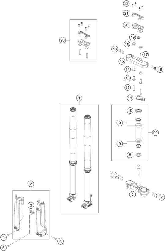 FOURCHE TELESCOPIQUE TE DE FOURCHE POUR 250 EXC SIX DAYS 2024 (EU)