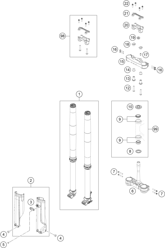 FOURCHE TELESCOPIQUE TE DE FOURCHE POUR 350 EXC-F SIX DAYS CKD 2024