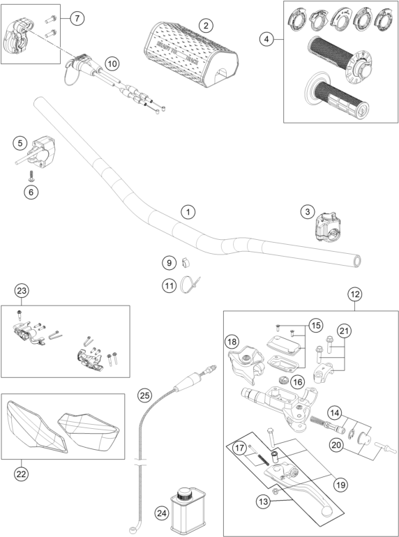 GUIDON ARMATURES POUR 150 EXC 2024 (EU)