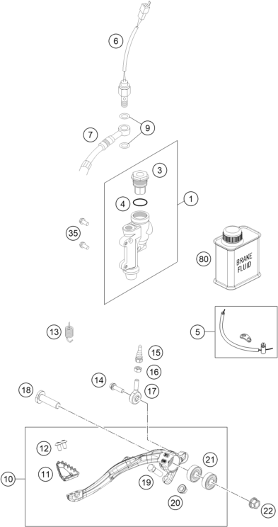 SYSTEME DE FREIN ARRIERE POUR 300 EXC SIX DAYS CKD 2024