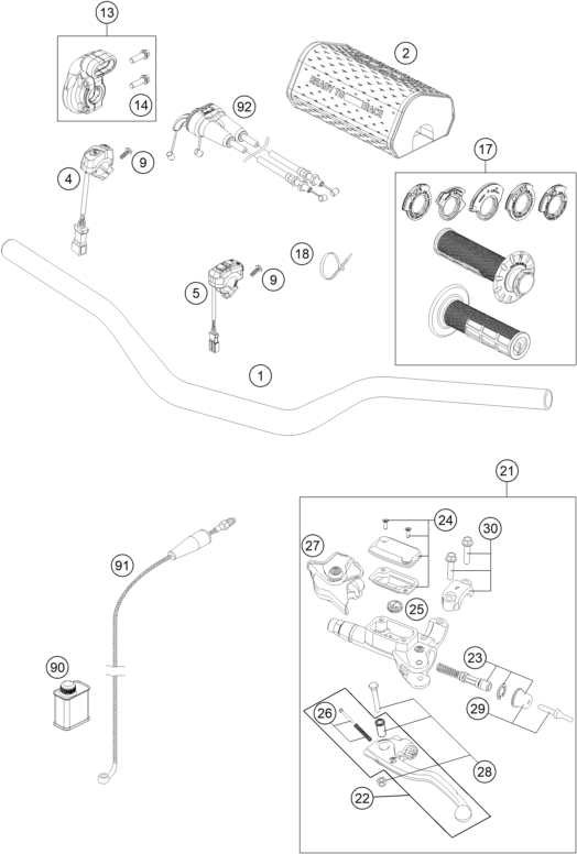 GUIDON ARMATURES POUR 125 SX 2024 (EU)